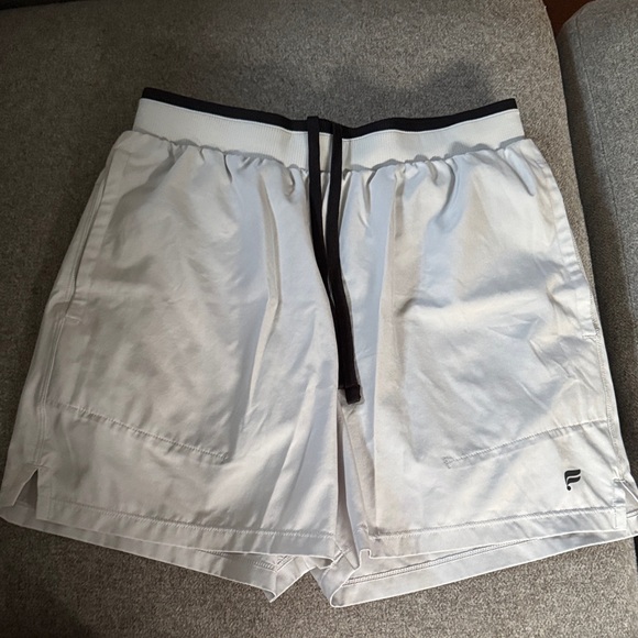 Fabletics Men's White and Black Athletic Shorts - Picture 1 of 2
